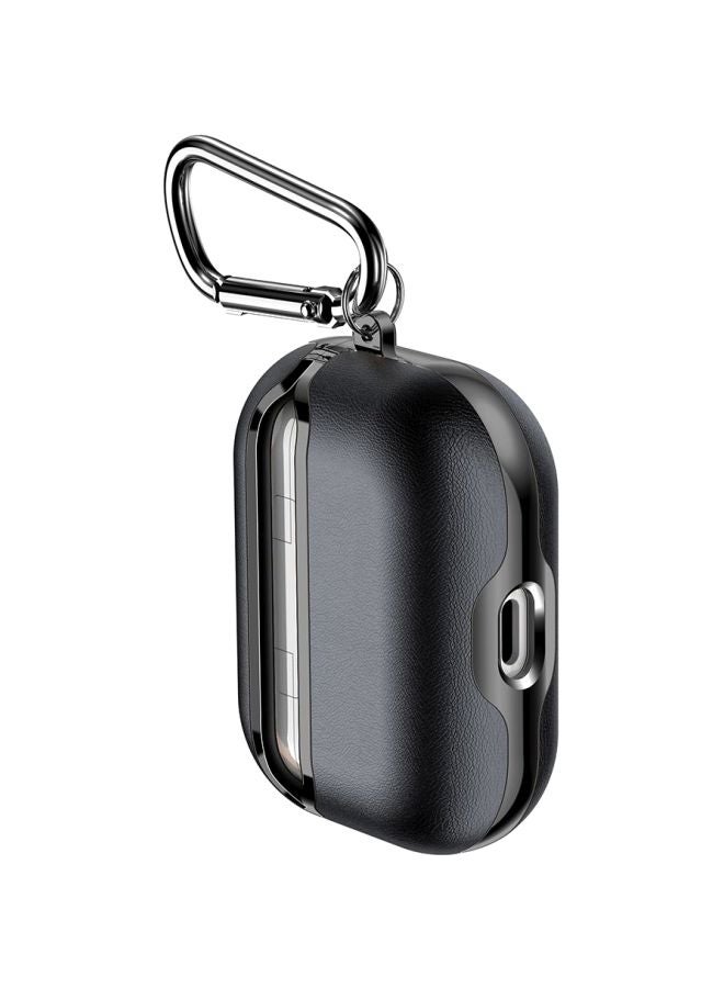 Protective Charging Case Cover With Carabiner For AirPods Pro Black