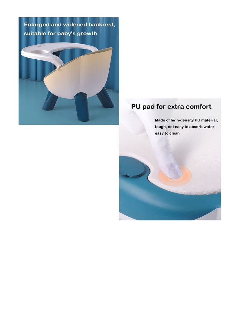 Portable Multifunctional Baby Dining Chair, Mini Kids High Chair Blue