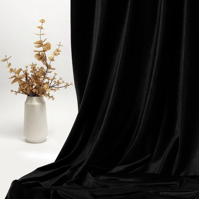 KKJIAF Black Stretch Velvet Fabric 60 Inch Wide, 1 Yard Soft Stretchy Fabric for Sewing Clothes, Apparel, Costume, Crafts - 90% Polyester 10% Spandex - Image 4