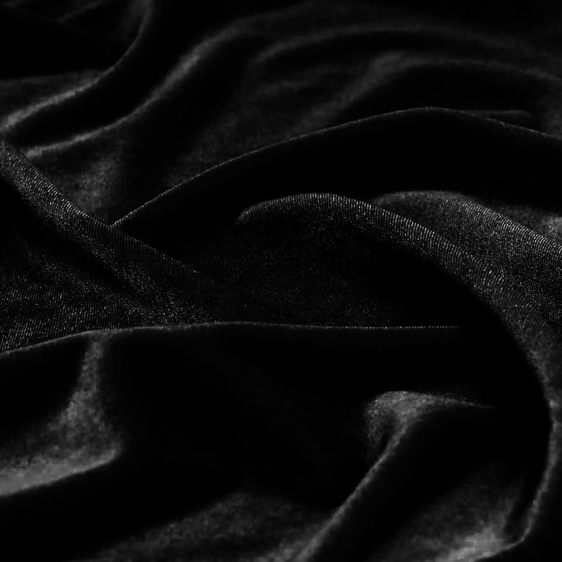 KKJIAF Black Stretch Velvet Fabric 60 Inch Wide, 1 Yard Soft Stretchy Fabric for Sewing Clothes, Apparel, Costume, Crafts - 90% Polyester 10% Spandex - Image 5