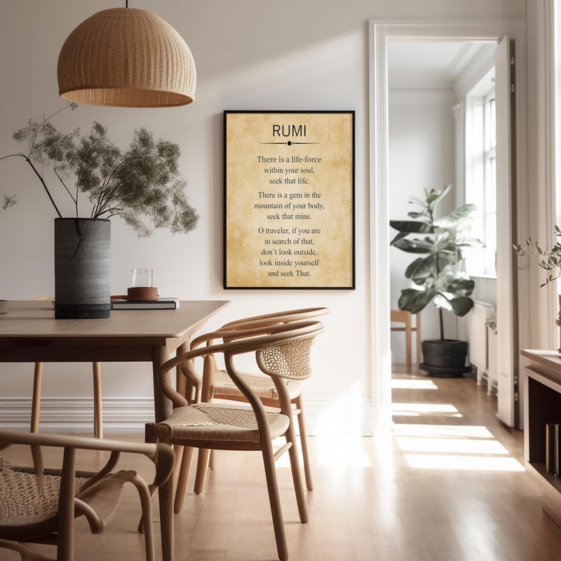 Poster Master Rumi Poster - Rumi Poem Print - Motivational Quote Art - Finding Your Passion Art - Graduation Gift for Men, Women - Inspiring Decor for Dorm, Office, Classroom - 8x10 UNFRAMED Wall Art - Image 5
