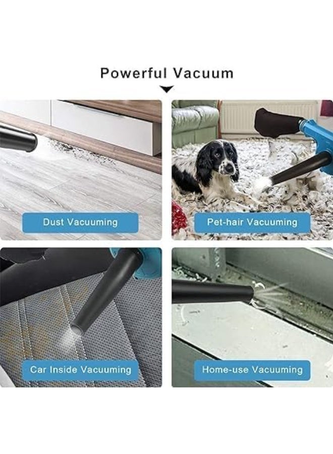 فكسر منفاخ أوراق يدوي لاسلكي ٢٤ فولت مع بطاريتين وشاحن - محرك توربو كهربائي بدون فرشاة، منفاخ ومكنسة كهربائية ٢ في ١ لتنظيف الحدائق والفناء والشرفات والمرآب - Image 4