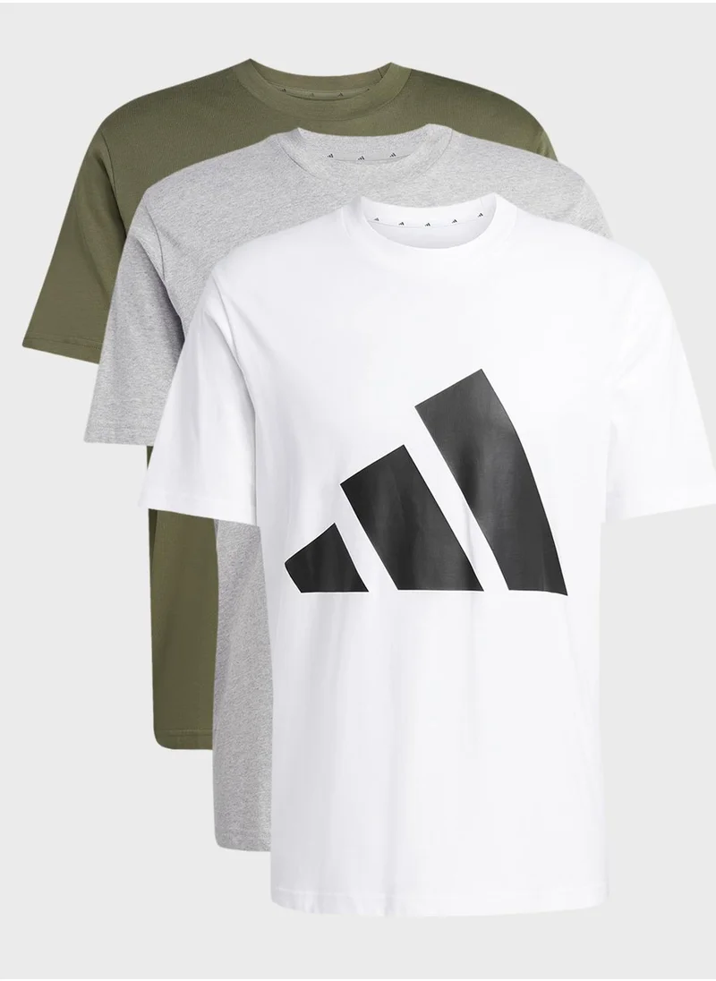 Adidas adidas mens big logo t-shirt multi pack save 20%