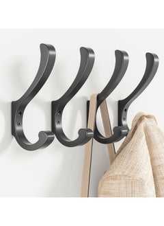 RATSAW 4 Pack Hanging Coat Hooks Wall Mount - Wall Hooks For Hanging Heavy Duty (30LB) Large Coat Hanger Wall Hangers Metal Hooks For Hanging Towels Backpack Hat Jacket Key Bag Purse Clothes Robe Dog Leash  - Image 1