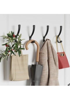 RATSAW 4 Pack Hanging Coat Hooks Wall Mount - Wall Hooks For Hanging Heavy Duty (30LB) Large Coat Hanger Wall Hangers Metal Hooks For Hanging Towels Backpack Hat Jacket Key Bag Purse Clothes Robe Dog Leash  - Image 2