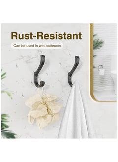 RATSAW 4 Pack Hanging Coat Hooks Wall Mount - Wall Hooks For Hanging Heavy Duty (30LB) Large Coat Hanger Wall Hangers Metal Hooks For Hanging Towels Backpack Hat Jacket Key Bag Purse Clothes Robe Dog Leash  - Image 5