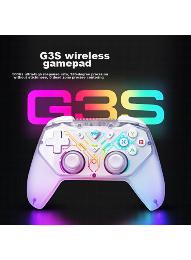 MACHENIKE Machenike G3s Wireless And Wired Dual-mode Game Controller For Pc, Switch Pro Controller, Mobile Phone Ns Controller, Steam Monster Palu - White  - Image 1