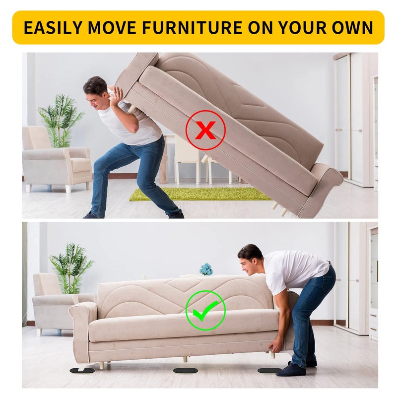 New Space Furniture Sliders 8Pcs 3 1/2"" X 6"" Oval Reusable Furniture Sliders For Carpet Heavy-Duty Furniture Movers Sliders - Move Furniture Easily & Protect The Furniture And Carpet. - Image 5