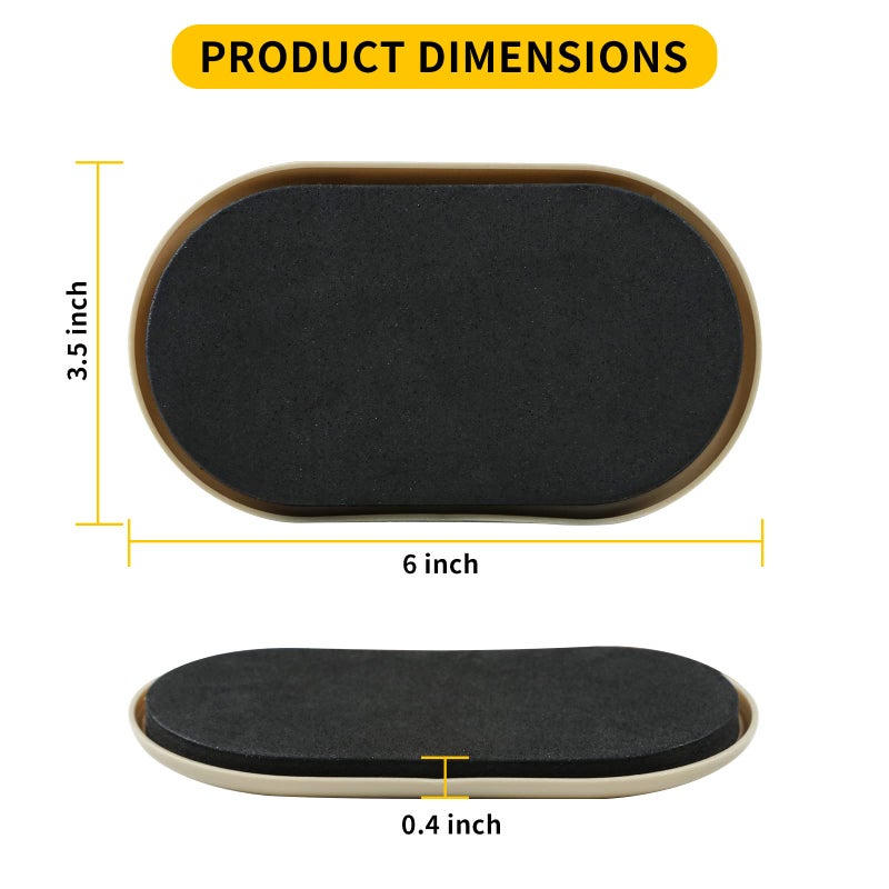 New Space Furniture Sliders 8Pcs 3 1/2"" X 6"" Oval Reusable Furniture Sliders For Carpet Heavy-Duty Furniture Movers Sliders - Move Furniture Easily & Protect The Furniture And Carpet. - Image 2