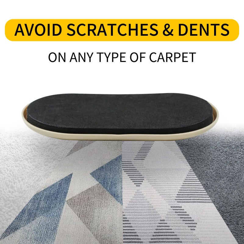 New Space Furniture Sliders 8Pcs 3 1/2"" X 6"" Oval Reusable Furniture Sliders For Carpet Heavy-Duty Furniture Movers Sliders - Move Furniture Easily & Protect The Furniture And Carpet. - Image 4