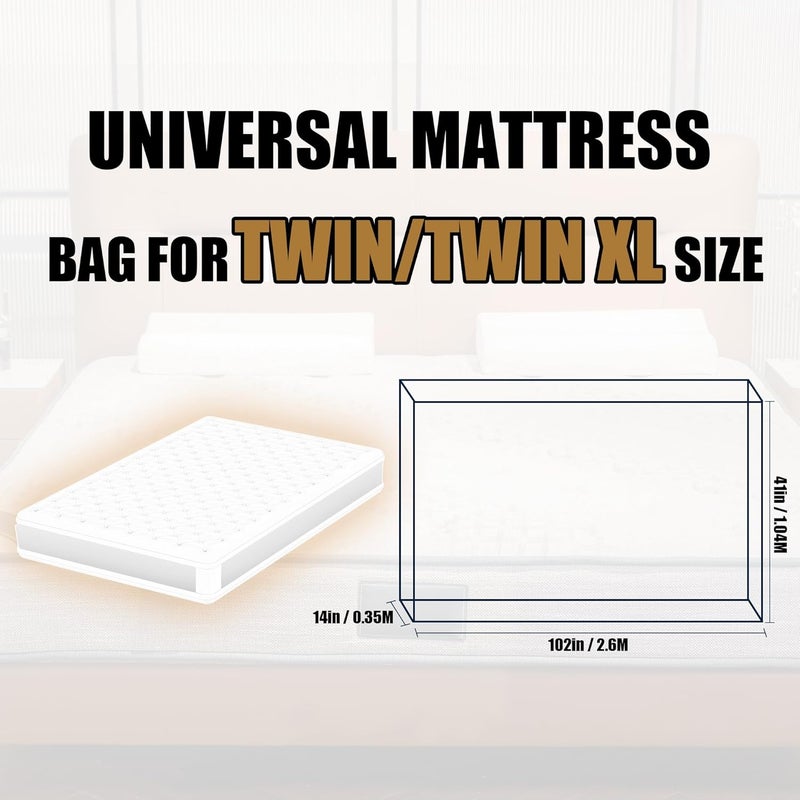 PROMORE Plastic Mattress Bag for Disposal Moving Storage, Disposal Waterproof Mattress Protector Covers - Twin/Twin XL Size (1.5Mil) - Image 2