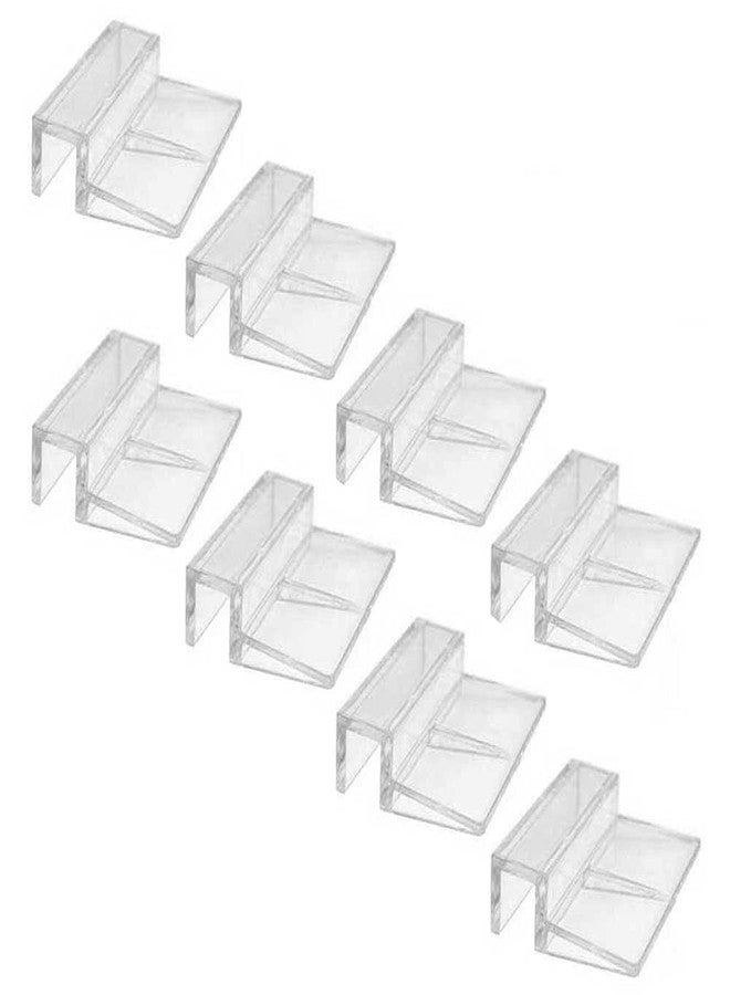 Teensery 8 Pcs Aquarium Glass Cover Clip Clear Acrylic Fish Tank Glass Cover Support Holder Aquarium Lid Clip Clamp for Rimless Aquariums (10 MM) - Image 1