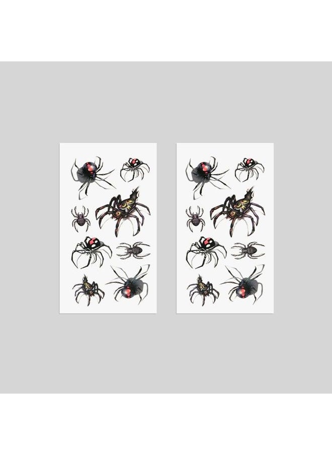 Oottati Small Cute Temporary Tattoo Spider 3D Halloween (Set of 2)  - Image 4