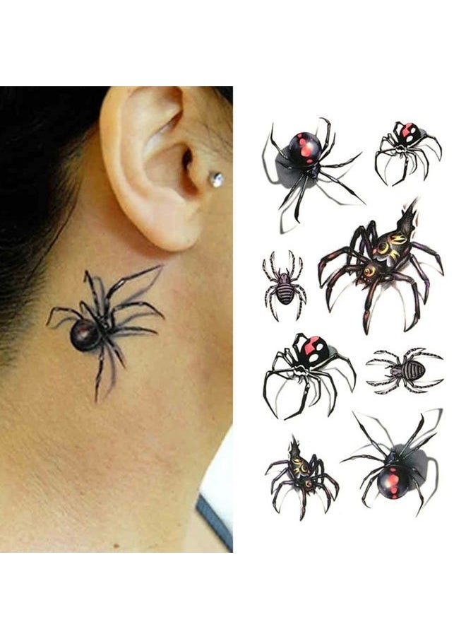 Oottati Small Cute Temporary Tattoo Spider 3D Halloween (Set of 2)  - Image 2