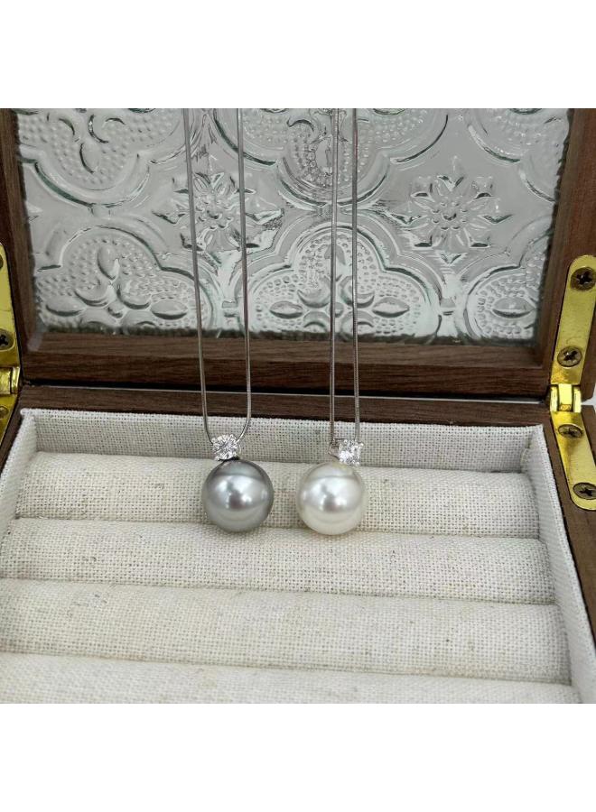 Little Sweet Potato Zhenduo Ma Ao Bai Shi Jia Pearl Necklace Princess Diana Sterling Silver Round Strong Light Snake Bone Chain 