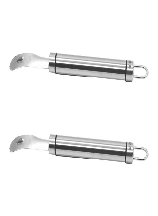 LINYUEARUI 2PCS Stainless Steel Orange Peeler,Grapefruit Peeler,with Handle Orange Citrus Peeler Tool,Triangular-Blade & Zigzag-Shovel Orange Peeler Gadget,Orange Peeler Triangle Shovel, Kitchen Gadget Set - Image 1