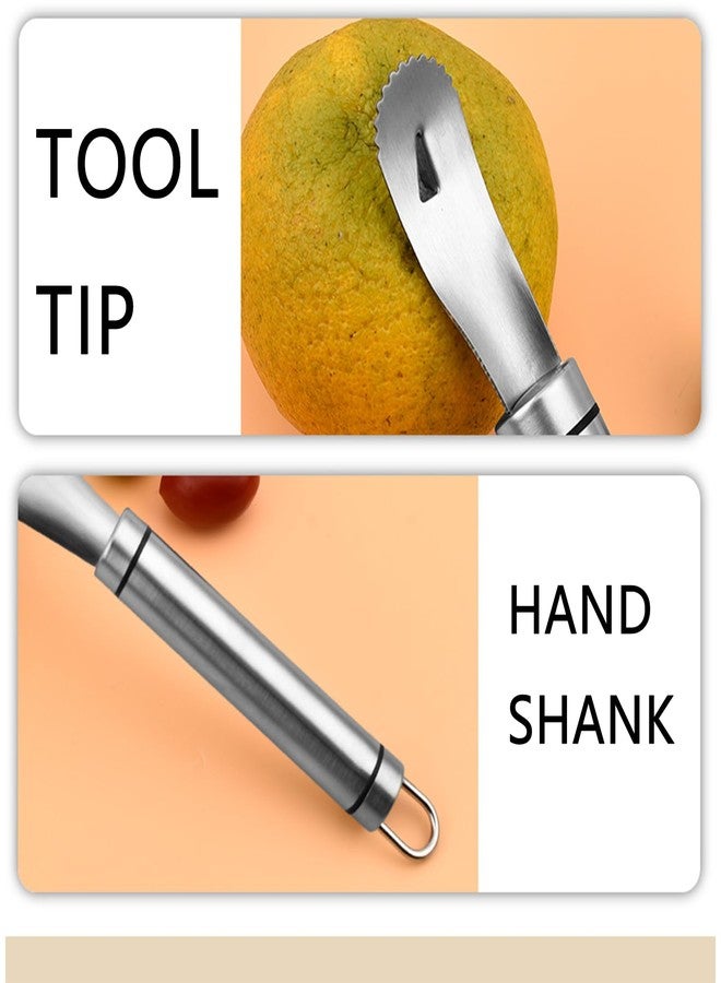 LINYUEARUI 2PCS Stainless Steel Orange Peeler,Grapefruit Peeler,with Handle Orange Citrus Peeler Tool,Triangular-Blade & Zigzag-Shovel Orange Peeler Gadget,Orange Peeler Triangle Shovel, Kitchen Gadget Set - Image 2