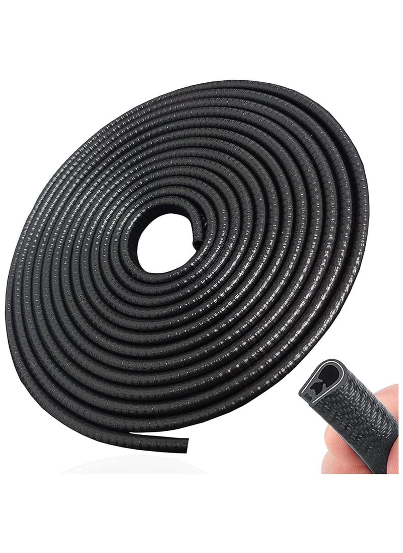 Scrolls Car Door Edge Guards 16.4ft (5M) Rubber U Shape Edge Trim Seal Protector Car Protection Door Edge Fit for Universal Car Black, completely tightly fit Black  - Image 1