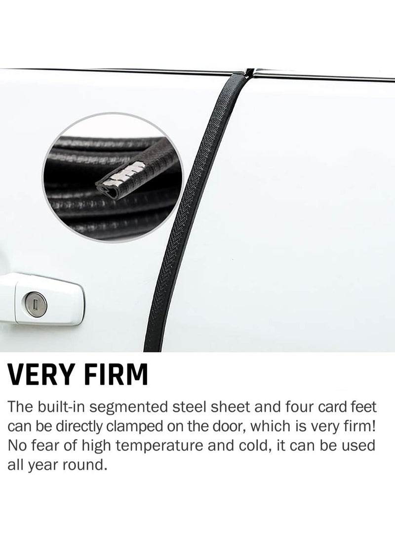 Scrolls Car Door Edge Guards 16.4ft (5M) Rubber U Shape Edge Trim Seal Protector Car Protection Door Edge Fit for Universal Car Black, completely tightly fit Black  - Image 5