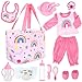 UNICORN ELEMENT 13 Pcs Baby Doll Clothes and Accessories for 1418 inch Dolls Baby Doll Feeding and Caring Set with Baby Doll Diaper Bag Clothes Diapers Bottles Pacifier Best Gift for Kids - Image 3