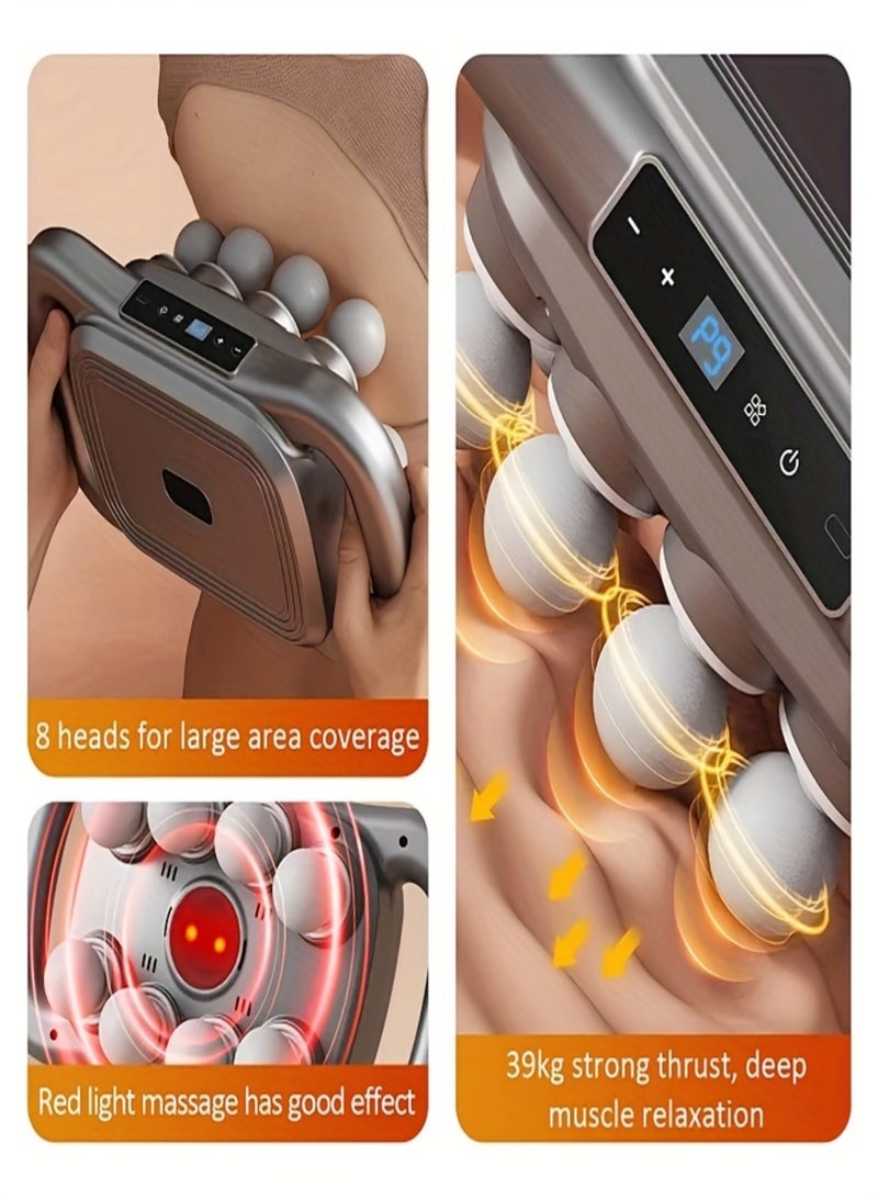 8-Head Electric Massage Gun - Handheld Massage Machine with 30 Speeds & 3 Modes, Full Body Relief for Neck, Back, Legs, Arms, Buttocks - Portable Muscle Relaxation Massager for Gym and Office Use - Image 2