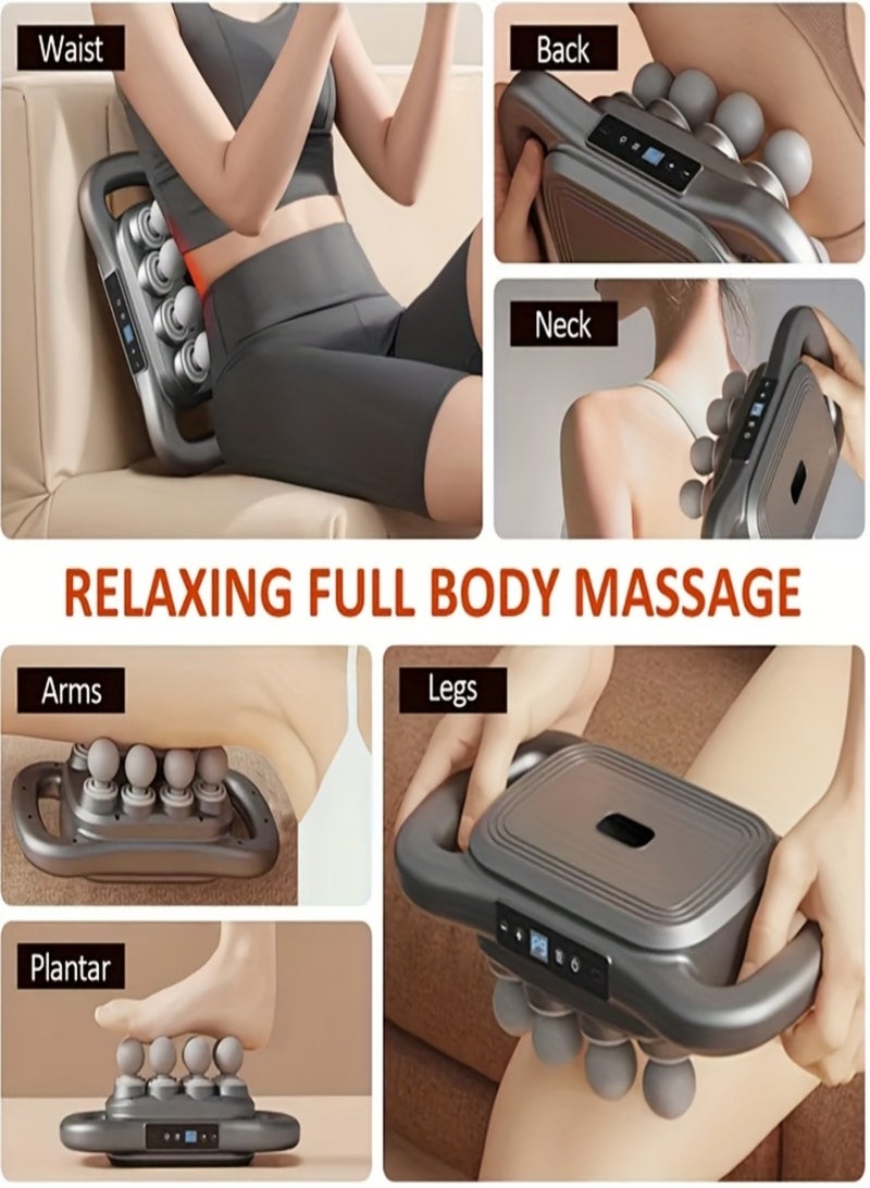 8-Head Electric Massage Gun - Handheld Massage Machine with 30 Speeds & 3 Modes, Full Body Relief for Neck, Back, Legs, Arms, Buttocks - Portable Muscle Relaxation Massager for Gym and Office Use - Image 4