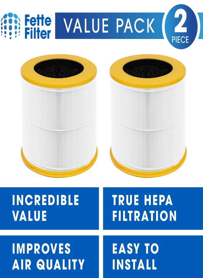 فيتي فلتر فلتر Fette - AD46000V فلتر بديل بتقنية HEPA H13 الحقيقية، متوافق مع جهاز تنقية الهواء الشخصي المكتبي Dirt Devil WD10100V. يتضمن فلترين بديلين. قارن بالرقم المرجعي AD46000V. - Image 2