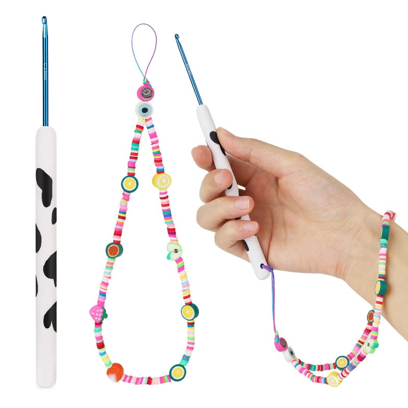 Coopay Crochet Hooks, Crochet Hook with Soft Polymer Clay Handle and Attached Bracelet - Stylish & Practical - 2.5mm (C-2) - Image 1