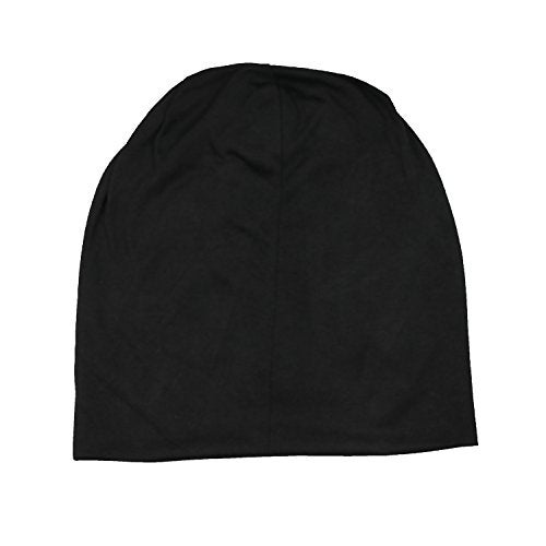 iSWEVEN Men's Beanies Cotton Slouchy Skull Summer Blended Free Size Black Beanie Cap for Men Women Boys (7011A-YO) - Image 5