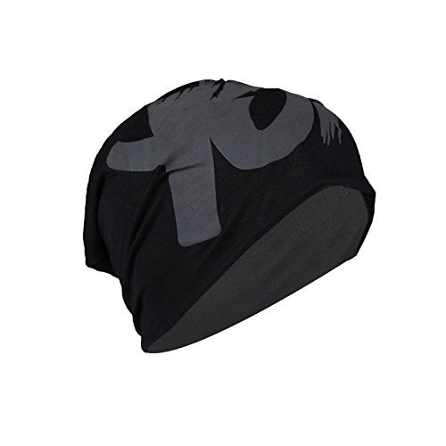 iSWEVEN Men's Beanies Cotton Slouchy Skull Summer Blended Free Size Black Beanie Cap for Men Women Boys (7011A-YO) - Image 1