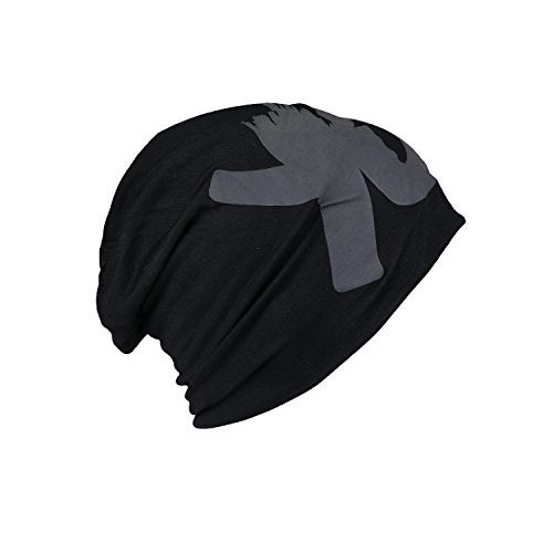 iSWEVEN Men's Beanies Cotton Slouchy Skull Summer Blended Free Size Black Beanie Cap for Men Women Boys (7011A-YO) - Image 2
