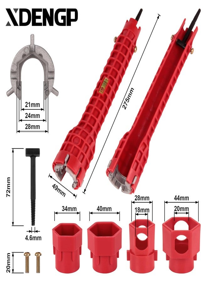 XDENGP 14 in 1 Faucet and Sink Installer, Multifunctional Basin Wrench, Faucet Wrench for Undermount Sink, Kitchen Bathroom Toilet, Ideal for Tight Spaces Installation and Repairs Tools - Image 2