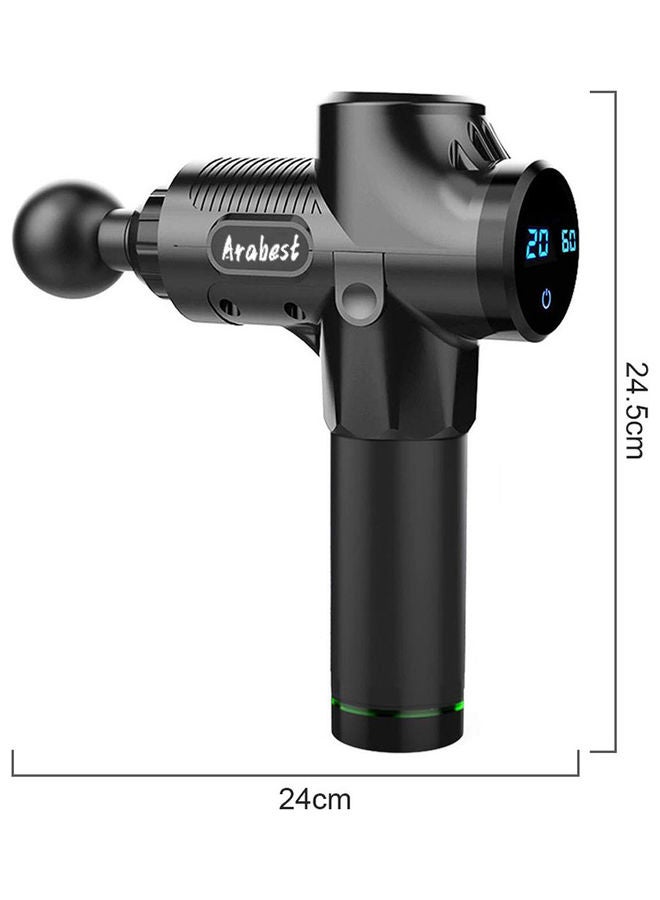 Arabest High-Frequency Silent Electric Fascia Gun Hand-held LCD Touch Screen Massager with 6 Head 30 Levels Relax Muscle for Pain Relief Black - Image 5