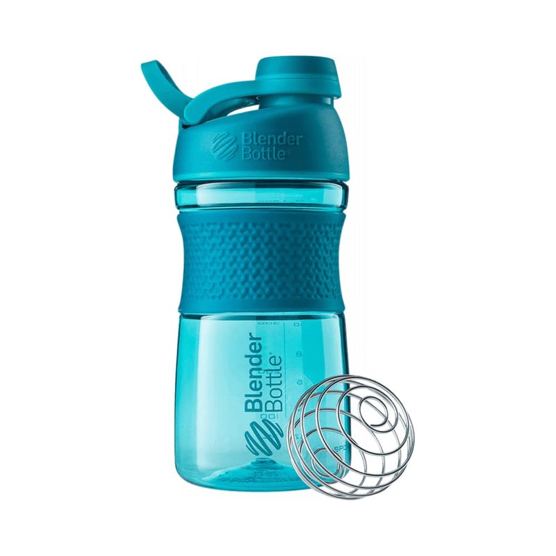 BlenderBottle زجاجة خلط بلندر بوتل سبورت ميكسر مثالية لمخفوقات البروتين وما قبل التمرين، سعة 20 أونصة، لون أزرق مائل إلى الأخضر - Image 1