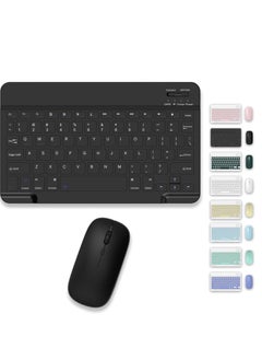 ELTRAZONE Set of Rechargeable Bluetooth Keyboard and Mouse - Portable Wireless Mouse/Keyboard Set - Android/iOS/Windows - Smart Phone/Tablet/PC - iPhone iPad Pro Air Mini, iPad OS/iOS (BLACK)  - Image 1