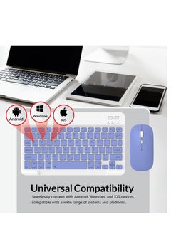 ELTRAZONE Set of Rechargeable Bluetooth Keyboard and Mouse - Portable Wireless Mouse/Keyboard Set - Android/iOS/Windows - Smart Phone/Tablet/PC - iPhone iPad Pro Air Mini, iPad OS/iOS (BLACK)  - Image 3