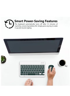 ELTRAZONE Set of Rechargeable Bluetooth Keyboard and Mouse - Portable Wireless Mouse/Keyboard Set - Android/iOS/Windows - Smart Phone/Tablet/PC - iPhone iPad Pro Air Mini, iPad OS/iOS (BLACK)  - Image 2