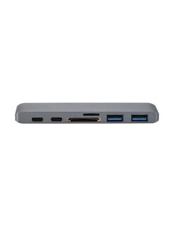 NIBEMINENT Type-C Dual USB 3.0 Hub Adapter For MacBook Pro Black  - Image 1