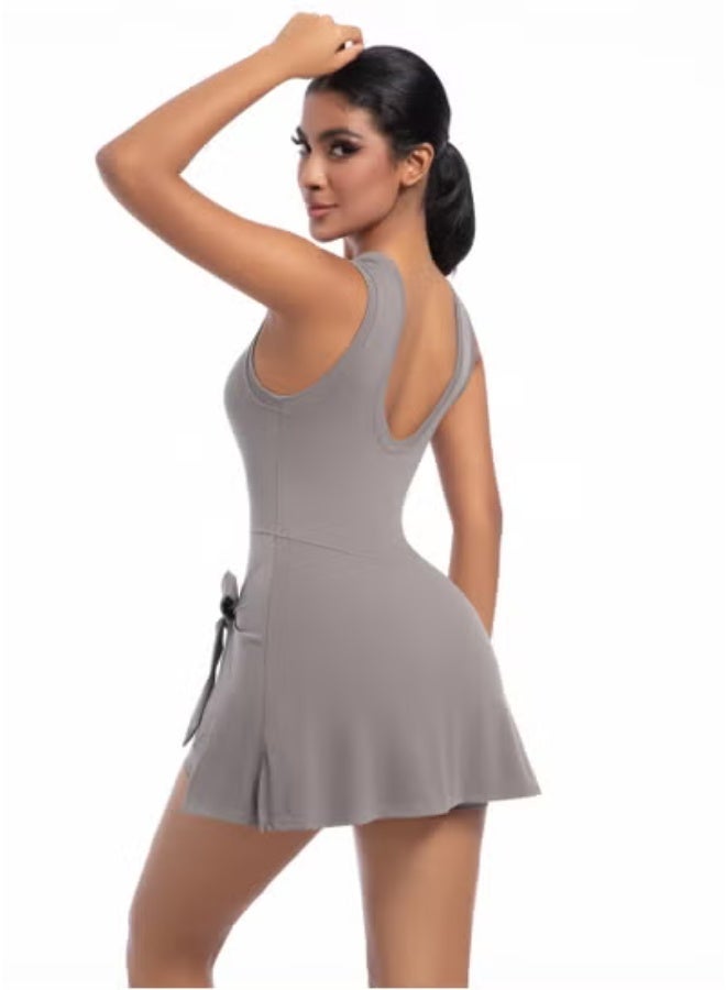 RedMapleTEK Tennis Skirt Yoga Wear Tank Top All-in-One Fitness Wear Golf Dress  - Image 5