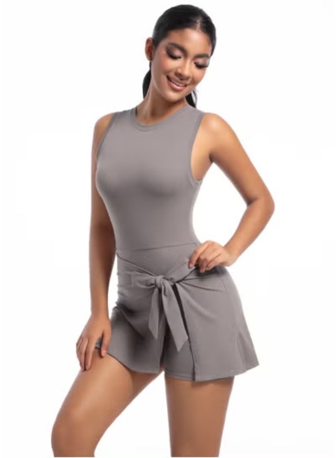 RedMapleTEK Tennis Skirt Yoga Wear Tank Top All-in-One Fitness Wear Golf Dress  - Image 1