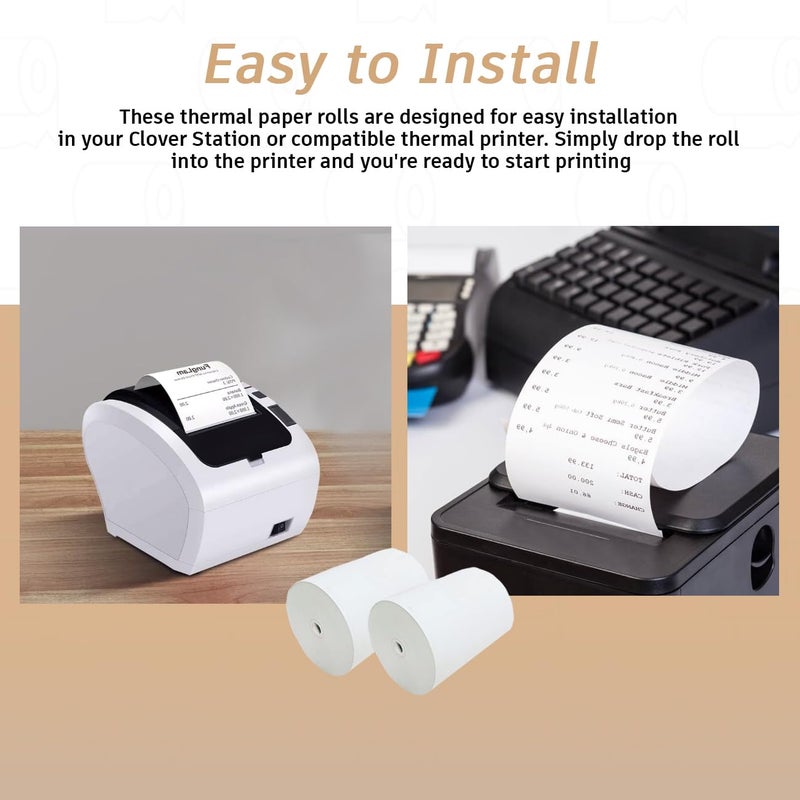 BAM POS 3 1/8" x 190' Thermal Receipt Paper Rolls For Most POS Systems and Receipt Printers, Compatible With Clover Station, Square Station, Toast Station, TM-T88, TSP Series (30 Rolls) - Image 5