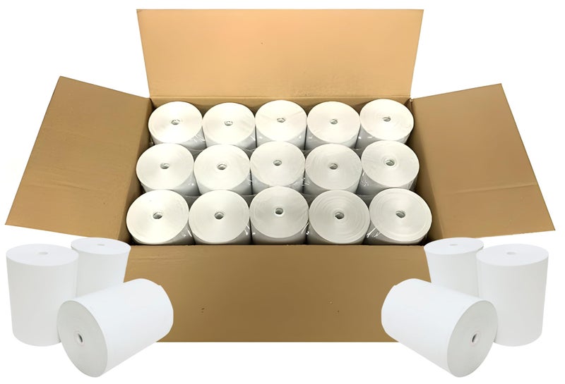 BAM POS 3 1/8" x 190' Thermal Receipt Paper Rolls For Most POS Systems and Receipt Printers, Compatible With Clover Station, Square Station, Toast Station, TM-T88, TSP Series (30 Rolls) - Image 1