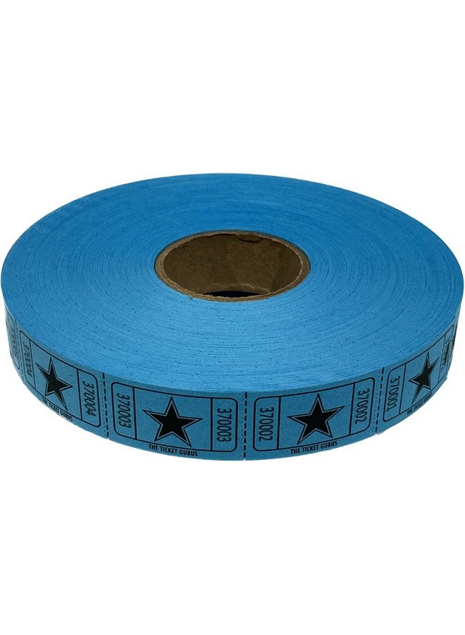 The Ticket Gurus -Roll Of 2000 Blue Star Tickets Single Roll Consecutively Numbered Raffle Tickets