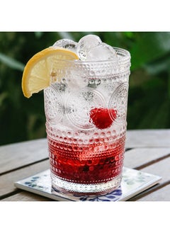 Kate Aspen Kate Aspen Hobnail Beaded Floral Clear Drinking Glasses Set of 6, (13 oz) Vintage Glassware Set Cocktail Glass Set, Juice Glass, Water Cups | Great Hostess Gift & Gift for New Home Owners  - Image 1