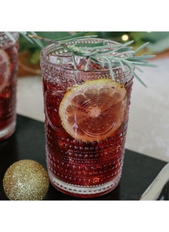 Kate Aspen Kate Aspen Hobnail Beaded Floral Clear Drinking Glasses Set of 6, (13 oz) Vintage Glassware Set Cocktail Glass Set, Juice Glass, Water Cups | Great Hostess Gift & Gift for New Home Owners  - Image 4