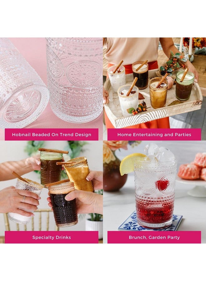 كايت آسبن طقم أكواب شرب شفافة مزخرفة بخرز من كيت أسبن، مكون من 6 قطع (13 أونصة)، طقم أكواب كوكتيل، أكواب عصير، أكواب ماء | هدية مثالية للمضيفات وهدايا لأصحاب المنازل الجدد - Image 5