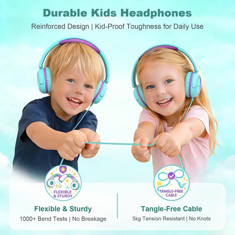 IMYB Kids Headphones - Over-Ear Headphones for Kids/Children/Teens/Boys/Girls/Smartphones/School/Kindle/Airplane Travel/Plane/Tablet, Lightweight Headset with Aux 3.5mm Jack Connection - Image 5