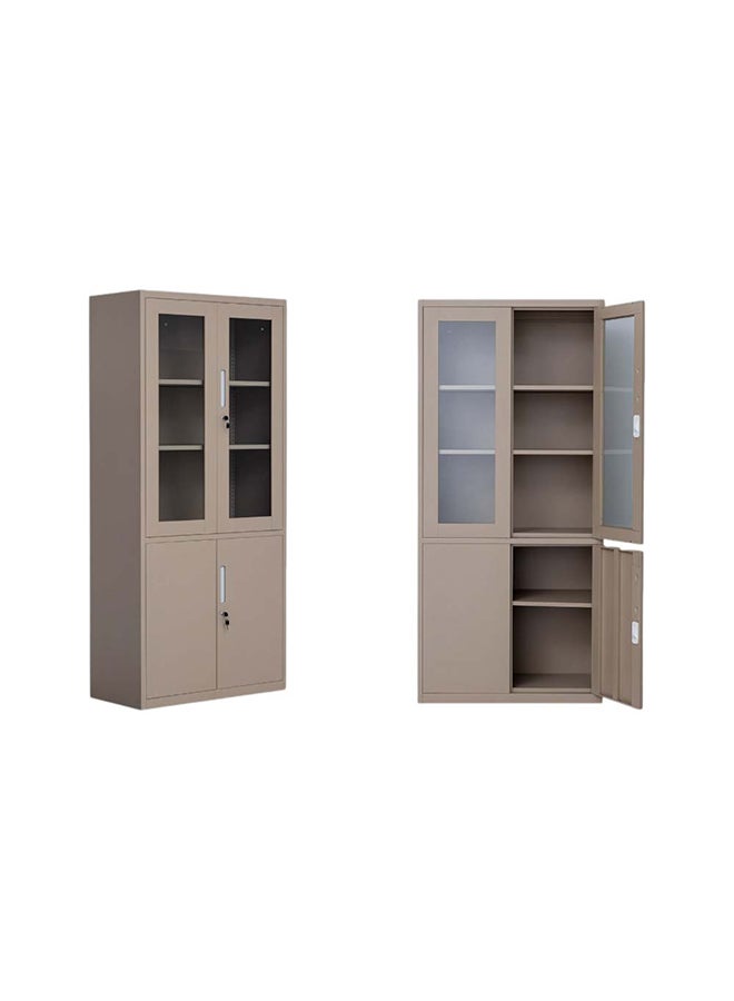 السعادة هوم  دولاب مكتبى حديد - 40×85×180 سم - بيج - Image 2