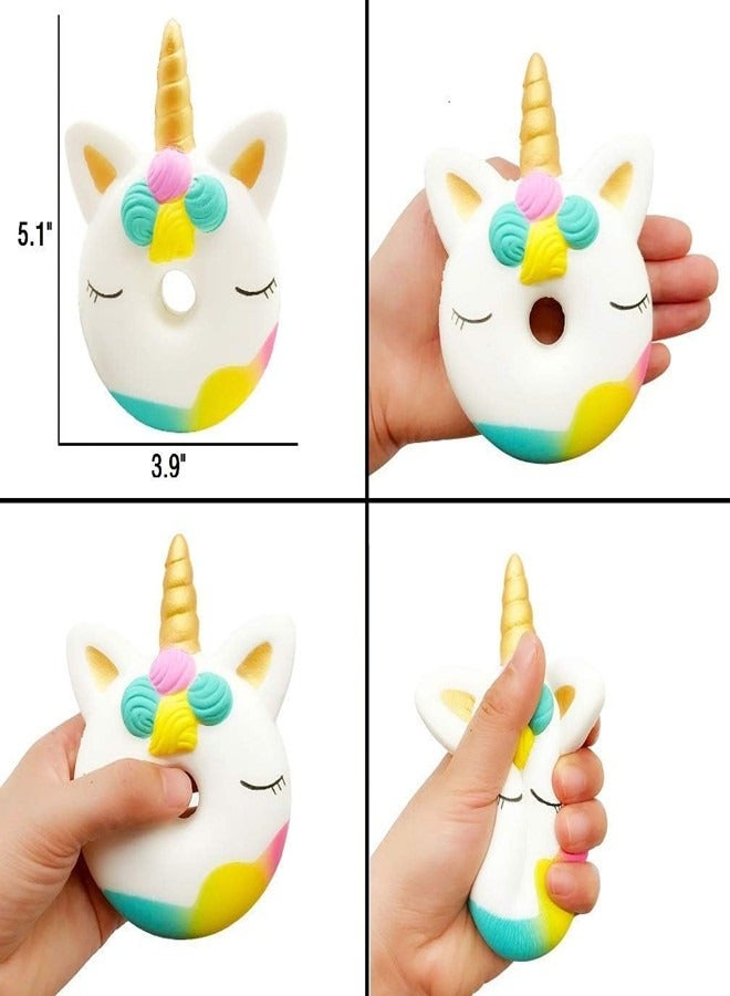 Osowake 6 Pcs Squishies Toy Jumbo Slow Rising Horse,Cake, Donut,Panda,Spoon Cat Set for Kids Party Favors Stress Relief Toys - Image 5