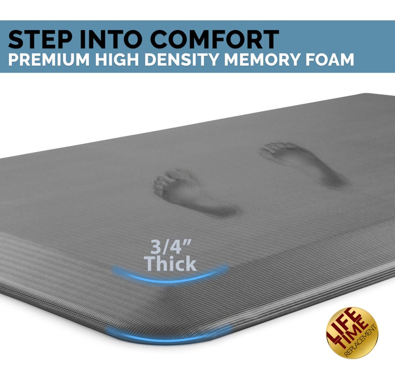 ComfiLife Anti Fatigue Floor Mat â€“ 3/4 Inch Thick Kitchen Mats for Floor, Standing Desk Mat, Kitchen Rug â€“ Comfort at Home, Office â€“ Durable â€“ Stain Resistant â€“ Non-Slip Bottom (20" x 32", Charcoal) - Image 2